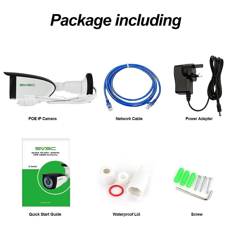 4MP POE IP , Outdoor POE , Way Audio, 36pcs Lights HD 65-100FT Night Vision H... gallery