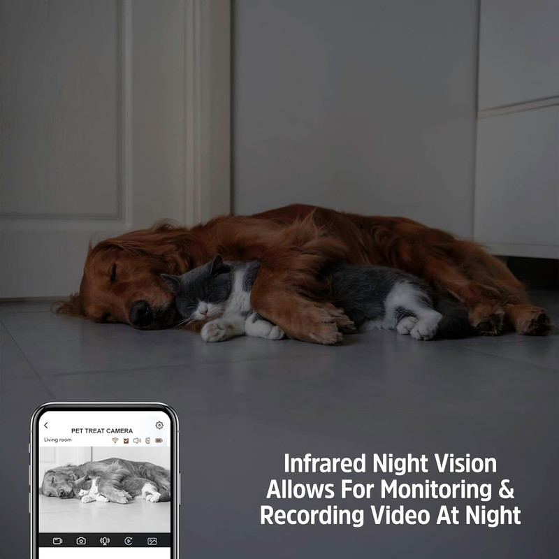 Smart Pet Treater with 2K Video Camera, 2-Way Audio, Night Vision, 5 Ghz & 2.4 G gallery