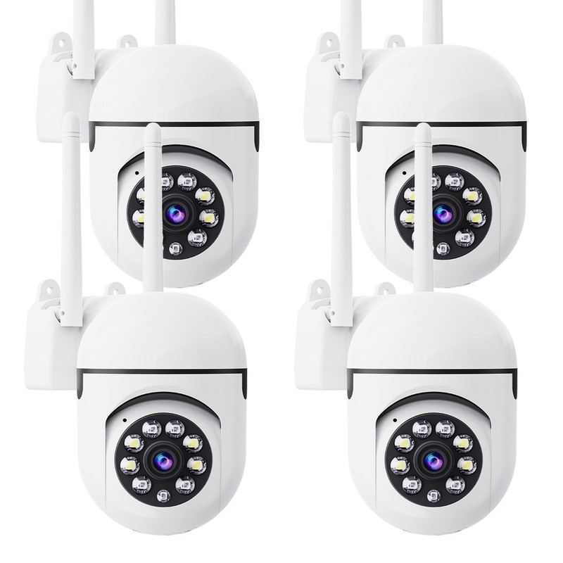 4-Pack Wireless Security Camera System 2K HD WiFi Pan Tilt IP Camera 360 Monitor