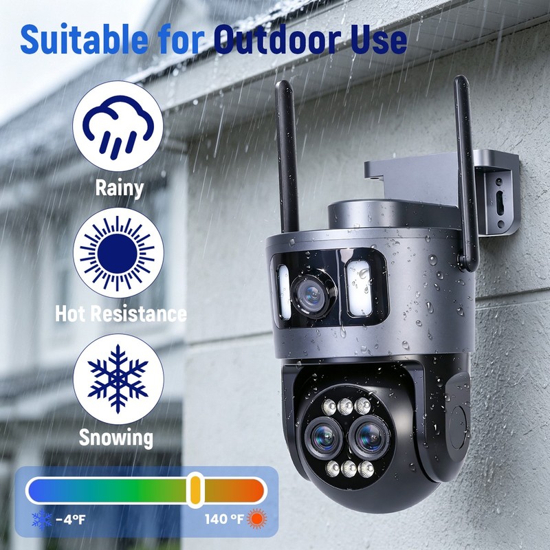 4K8MP Outdoor Home Security Camera Triple Cameras 360° PTZ Auto Tracking 10×Zoom gallery