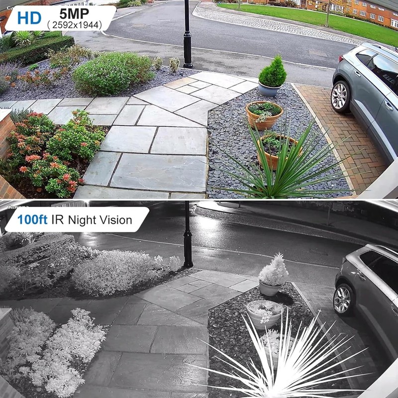 5MP PoE Dome Camera with Audio/Mic, Security Camera Outdoor Indoor, 98ft IR... gallery