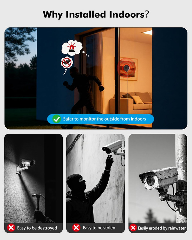 3MP 2K Window Camera, 5G & 2.4Ghz Wifi Indoor Camera for Home Security with Star gallery