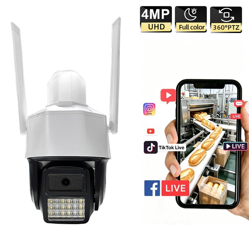 4G PTZ Live Streaming IP Camera Full Color Support Solar and Wired MicroSD