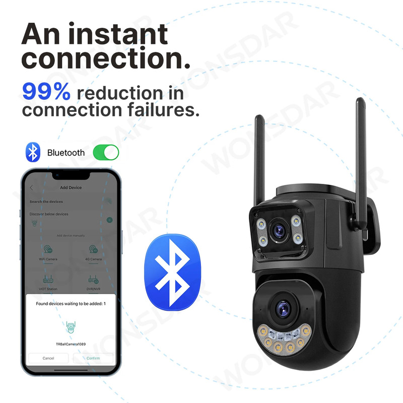 External Wifi PTZ Camera Dual Lens 2.4Ghz&5Ghz Wifi Outdoor IP Camera Auto Track gallery