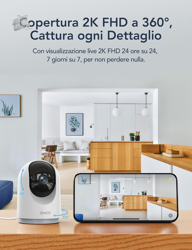 Indoor Wi-Fi Camera 2K Surveillance 360° Night Vision Audio Dogs Child gallery