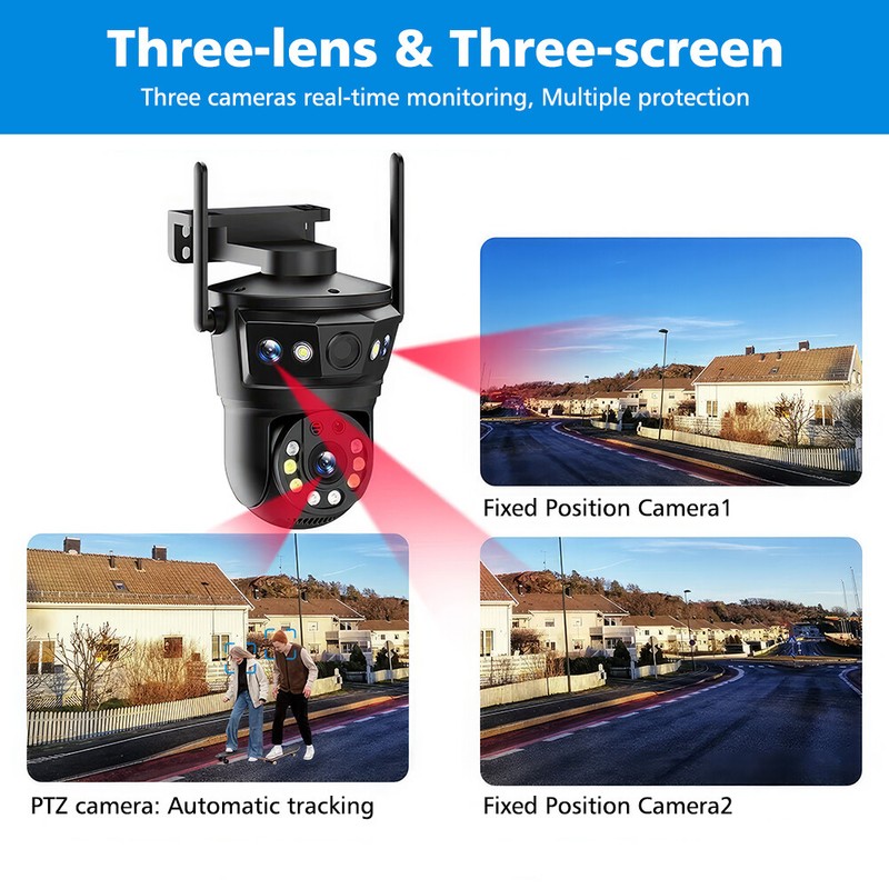 Security Camera Ai Motion Auto Tracking PTZ Video Camera Outdoor WiFi IP Camera gallery