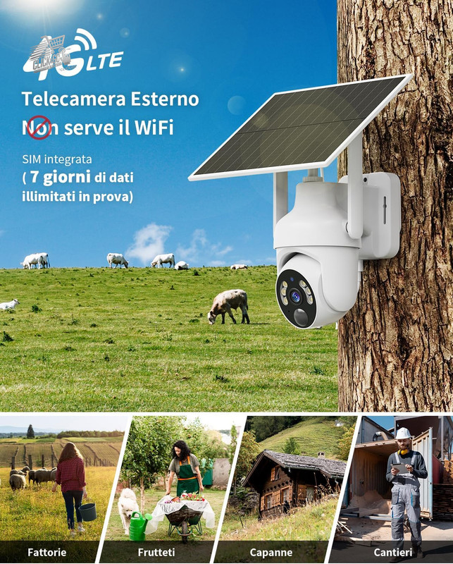 2 Cameras Outdoor Surveillance 4G SIM Solar Wireless Battery PTZ 2K gallery