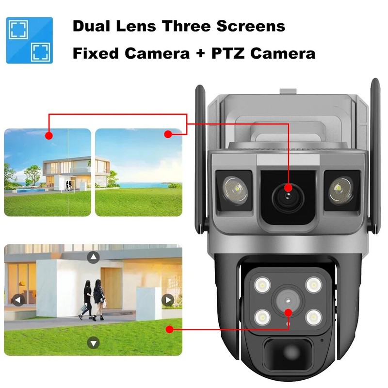 12MP Solar Camera 8MP 4G 6K Dual Lens Wifi Surveillance PTZ Night Vision Camera gallery