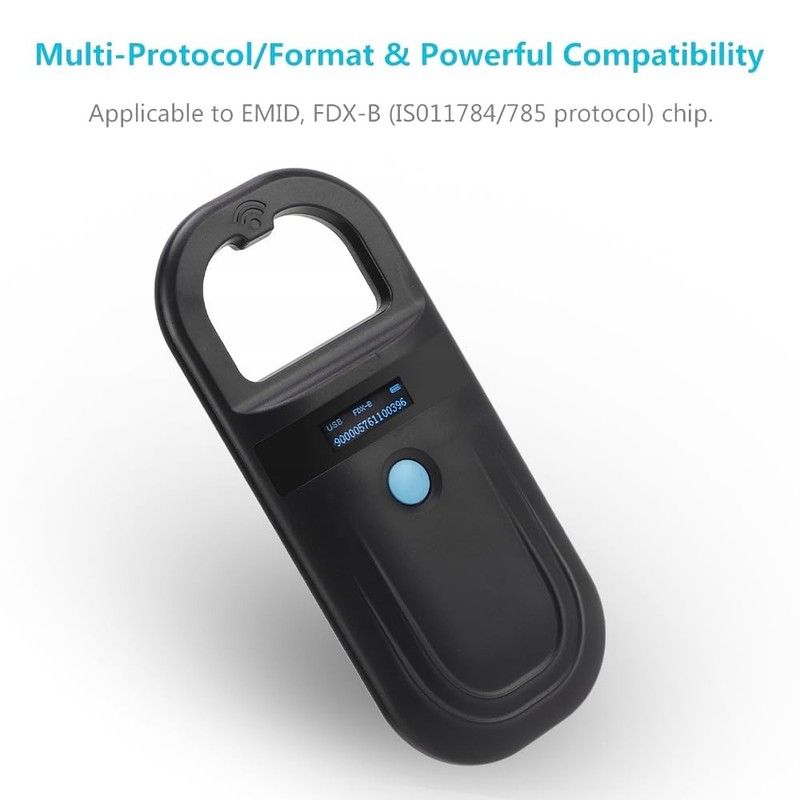 Microchip Reader Pet ID Scanner Handheld Animal Tag Recognition Chip Tracker gallery