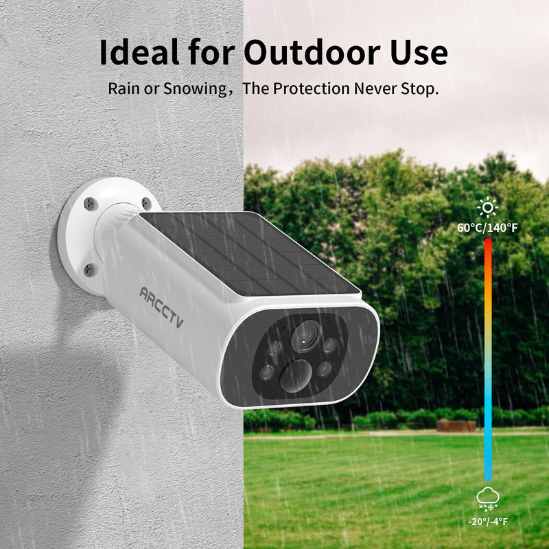 ARCCTV 4MP Solar Battery Security Cameras System 6CH Wireless Home Outdoor gallery