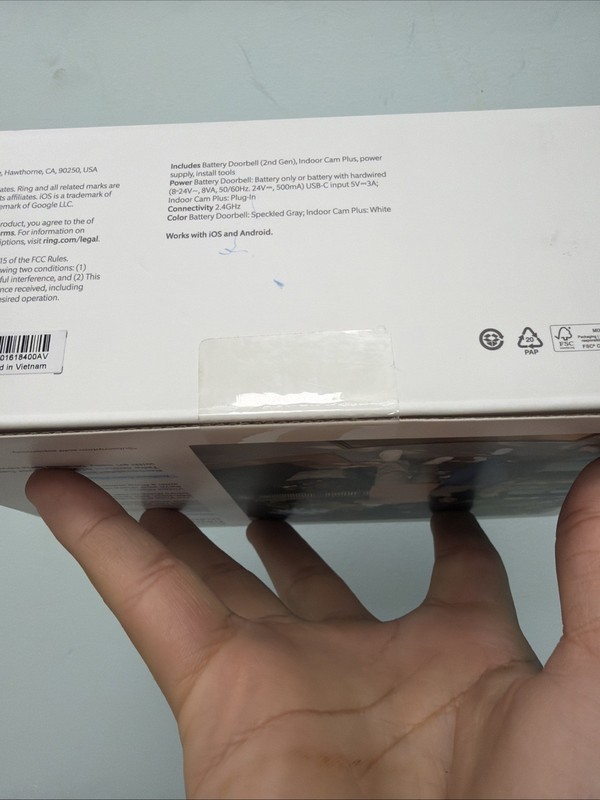Ring - Battery Doorbell 2K (newest model), Speckled Gray + Indoor Cam Plus - ... gallery