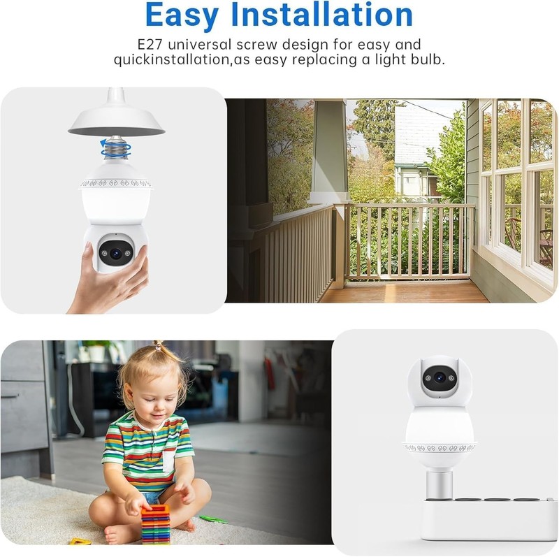 Security Camera, 5G&2.4G Security Cameras Wireless Outdoor,2K Camera, 360° Pack2 gallery