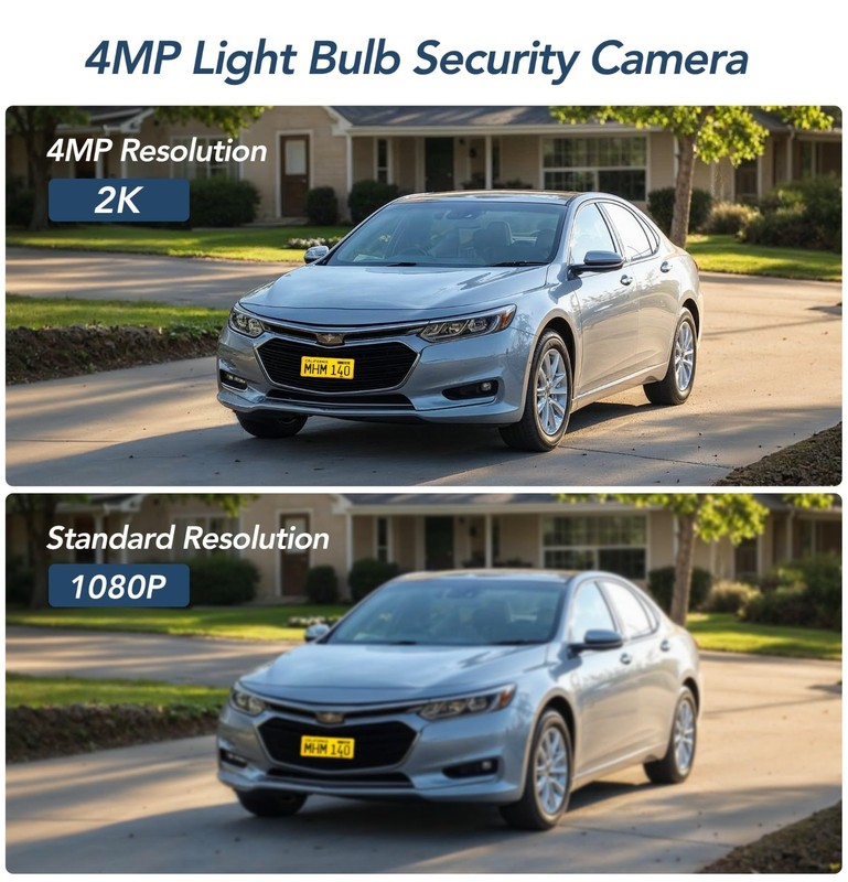 2K Light Bulb Security Camera - Outdoor, 2.4GHz, Night Vision, 2-Way Audio, Easy gallery
