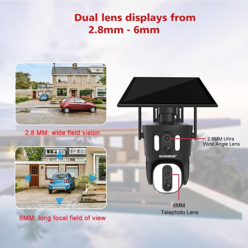 8MP Dual Lens Solar Battery Outdoor Wireless Security Camera 4G LTE Cellular gallery