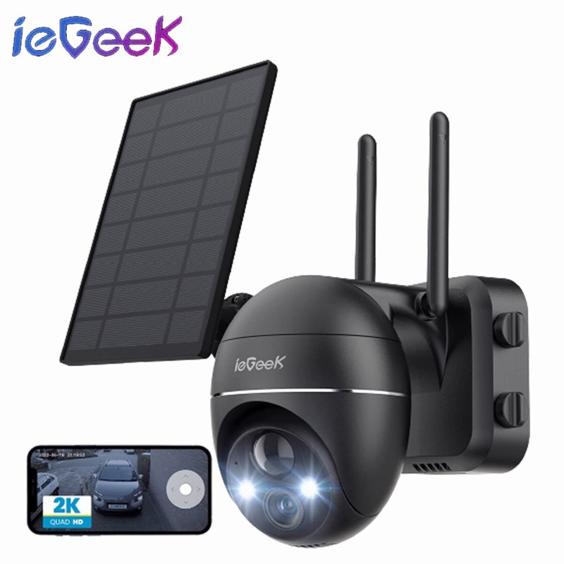 ieGeek 360° Wireless Outdoor PTZ Security Camera WiFi Battery Powered CCTV Cam