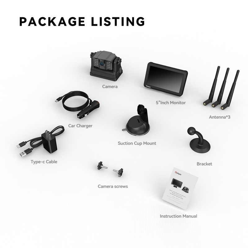 eRapta Wireless Backup Camera Magnetic: 5” Portable, 5 inch-1 camera, black gallery