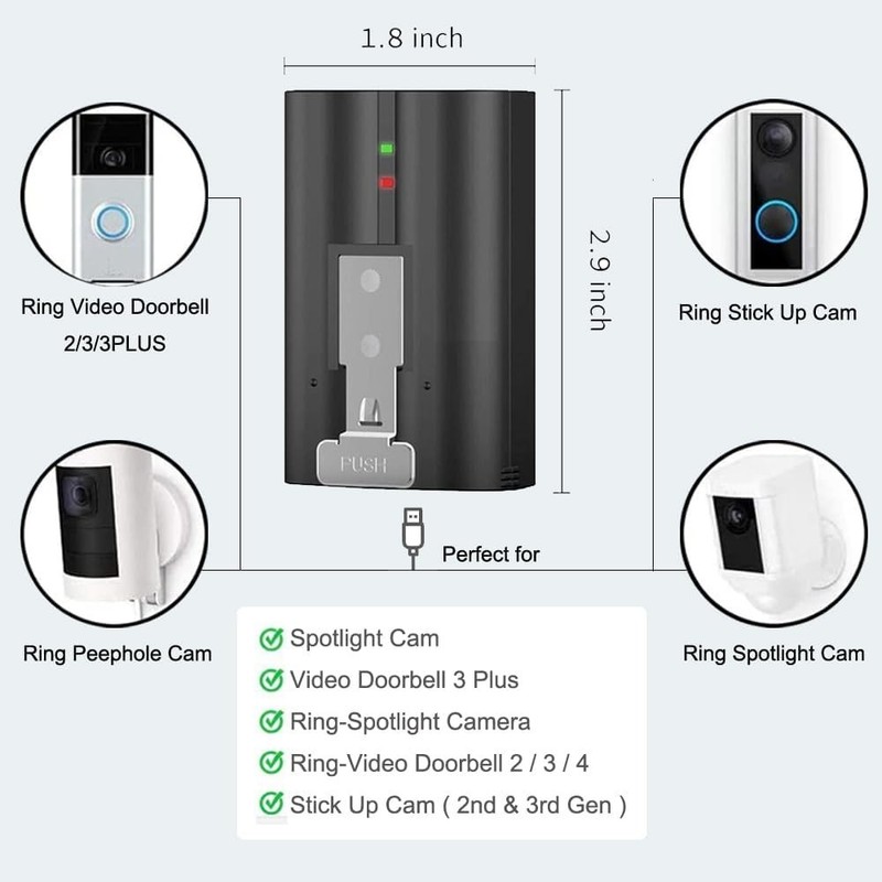 Effortless Power with 6040mAh Battery and Dual USB Charger for Ring Devices gallery
