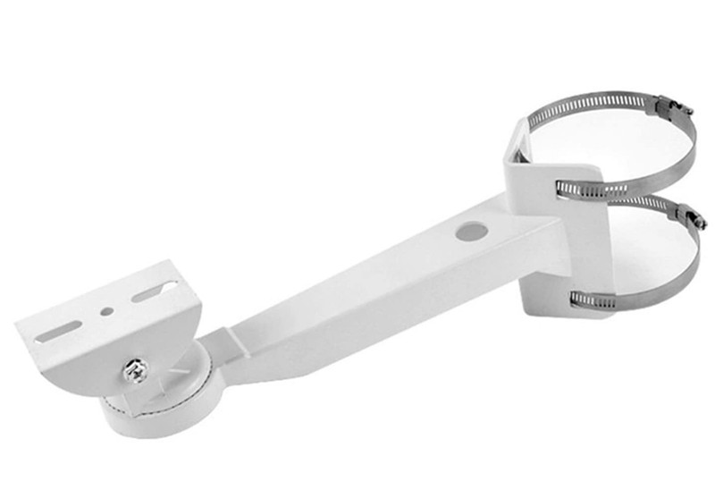 Ivory Weatherproof Metal Corner Pole Mount Bracket 2 Loops 360 Pan 90 Tilt gallery