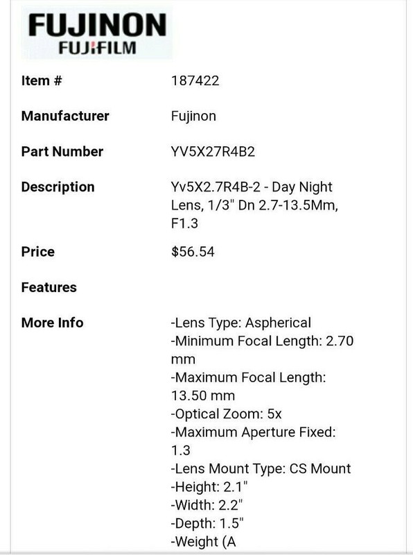 **NEW** FUJINON YV5x2.7R4B-2 ~ 1:1.2/2.7mm-13.5mm VARIFOCAL LENS ~ CCTV Camera gallery