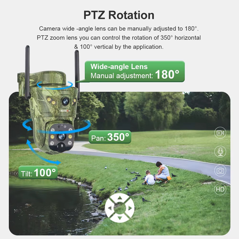 8MP 4G Outdoor Solar Camera WiFi Solar Hunting Camera 4G Trail Camera PIR Detect gallery