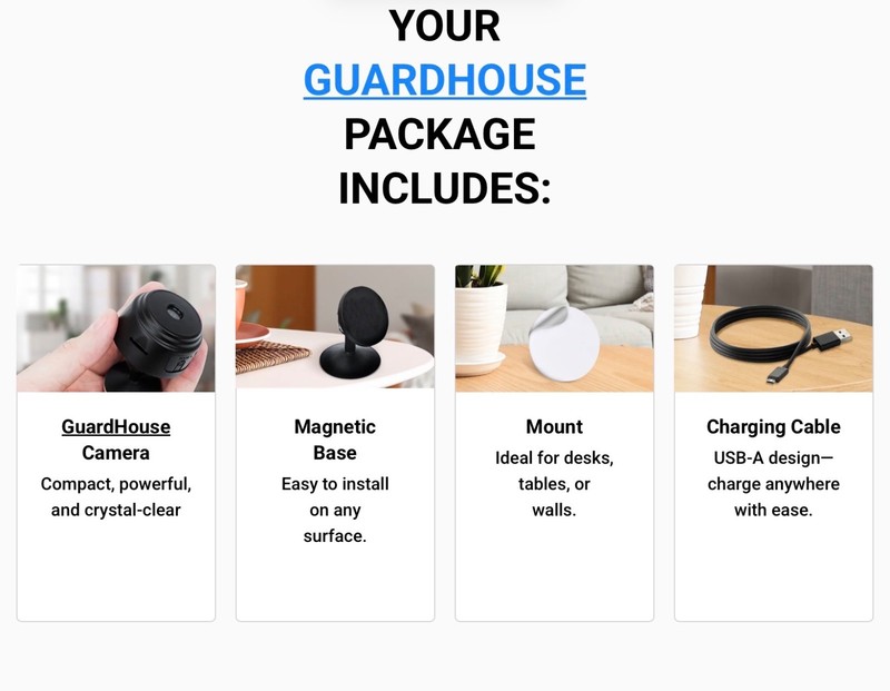 GuardHouse Mini Wireless Security Camera Black Indoor 30963-V1 New Unused 2 Pack gallery