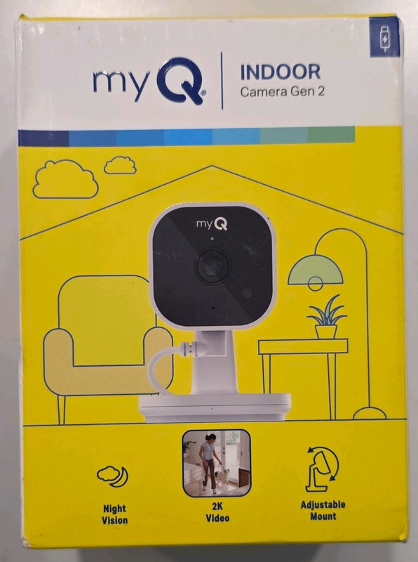 myQ Indoor Camera Gen 2 2K Wi-Fi USB-C Motion/Night Vision 2-Way Talk