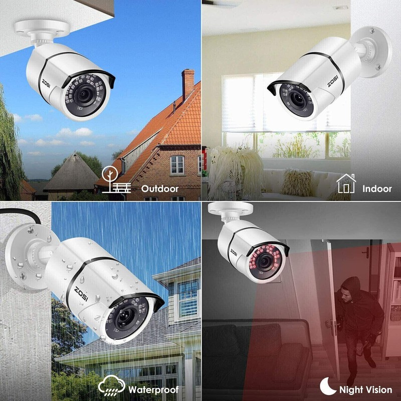 ZOSI 2.0MP 120ft 1080P Night Vision CCTV Security Outdoor TVI Bullet Camera gallery