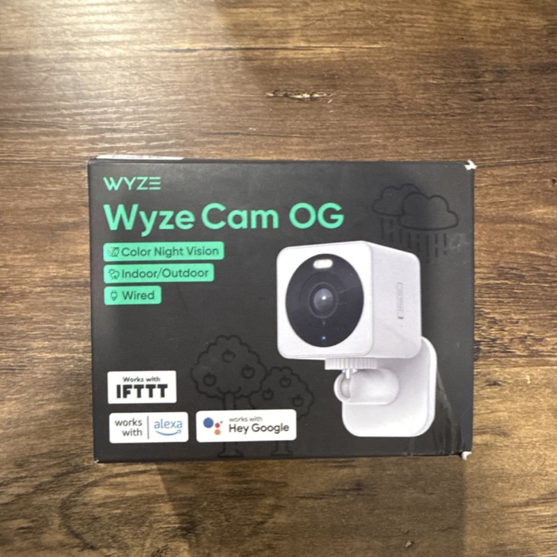 Wyze Cam OG Wired Indoor/Outdoor 1080p Color Night Vision Two-Way Audio Alexa