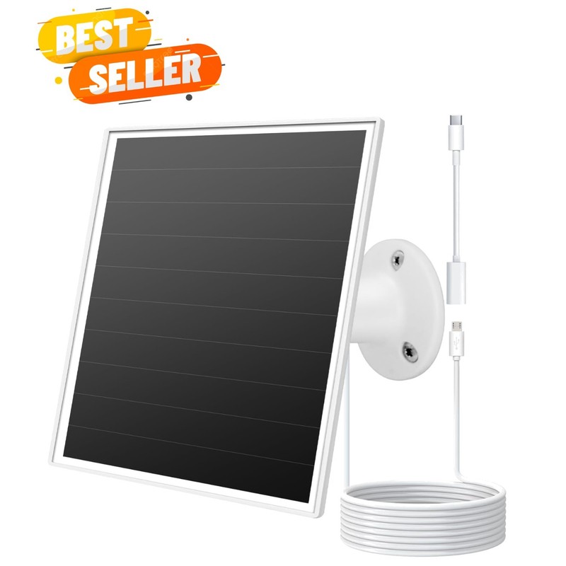 360° Adjustable 6W Solar Panel for Continuous Power Supply – USB-C & Micro USB