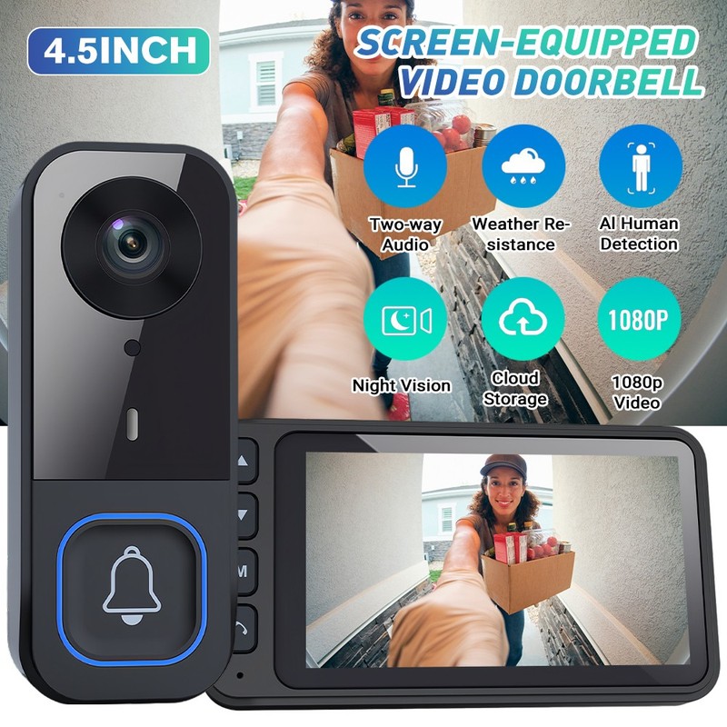 Wireless Video Camera Doorbell Monitor 2‑Way Talk Local Record for Home Security gallery