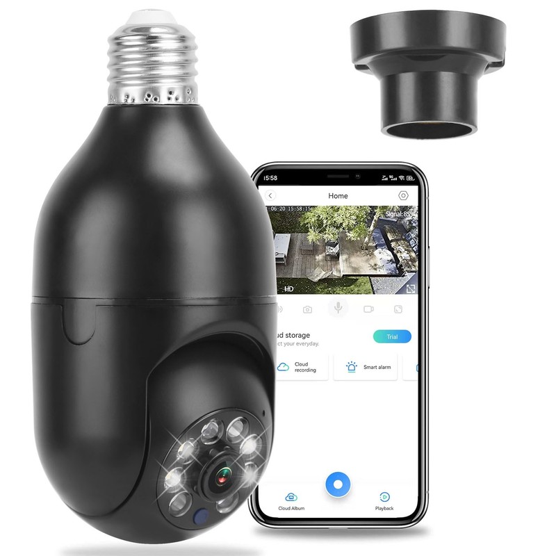 1080P WiFi Light Bulb Security Camera E27 360° IP Cam Night Vision 2-Way Audio gallery