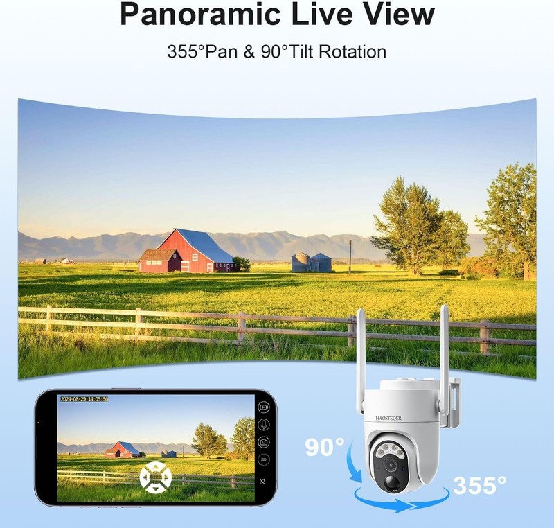 4G LTE Camaras De Seguridad Solar Panel 360 SIN WIFI Para Casa Exterior Con SIM gallery