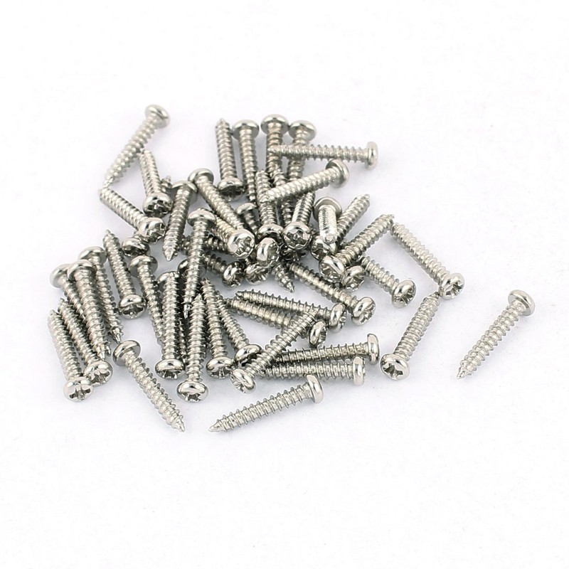 50pcs M2 x 12mm Stainless Steel Phillips Flat Head Screws