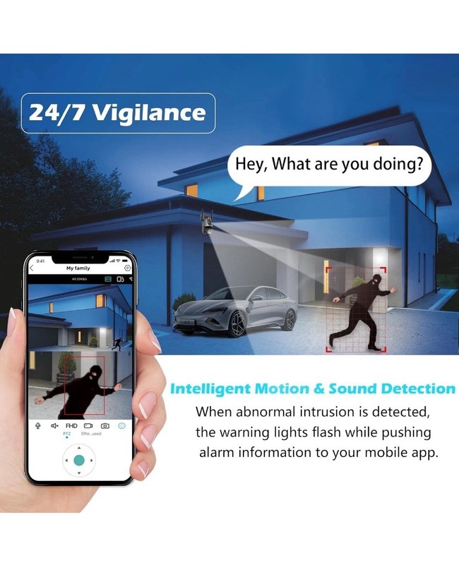 6MP Security Camera Outdoor, Dual Lens Outside Cameras AI Tracking, Color Night gallery