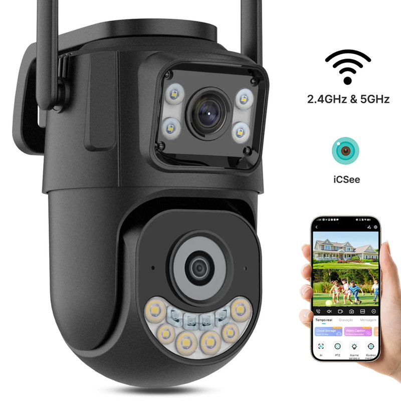 External Wifi PTZ Camera Dual Lens 2.4Ghz&5Ghz Wifi Outdoor IP Camera Auto Track gallery