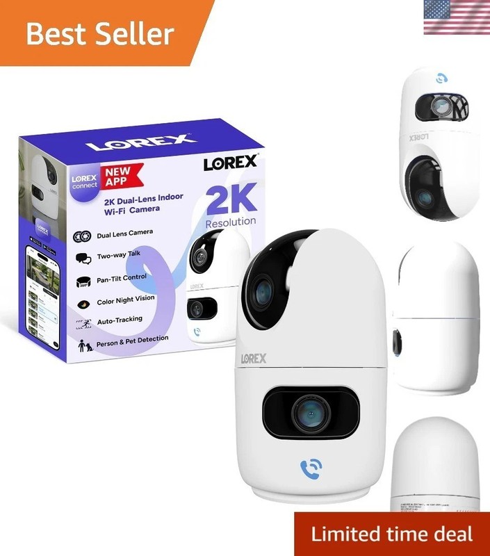 Connect [New APP] 2K Indoor Dual Lens Wi-Fi 6 Camera | 360° Pan-Tilt | Person…