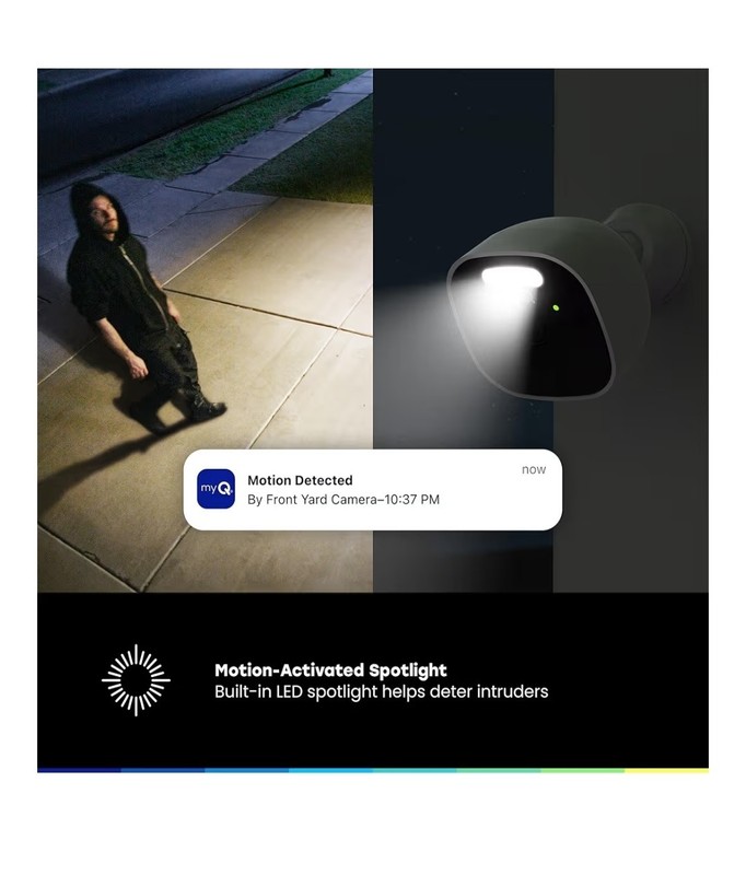 Chamberlain myQ Outdoor Battery Camera 2K Color Night Vision Spotlight NEW gallery