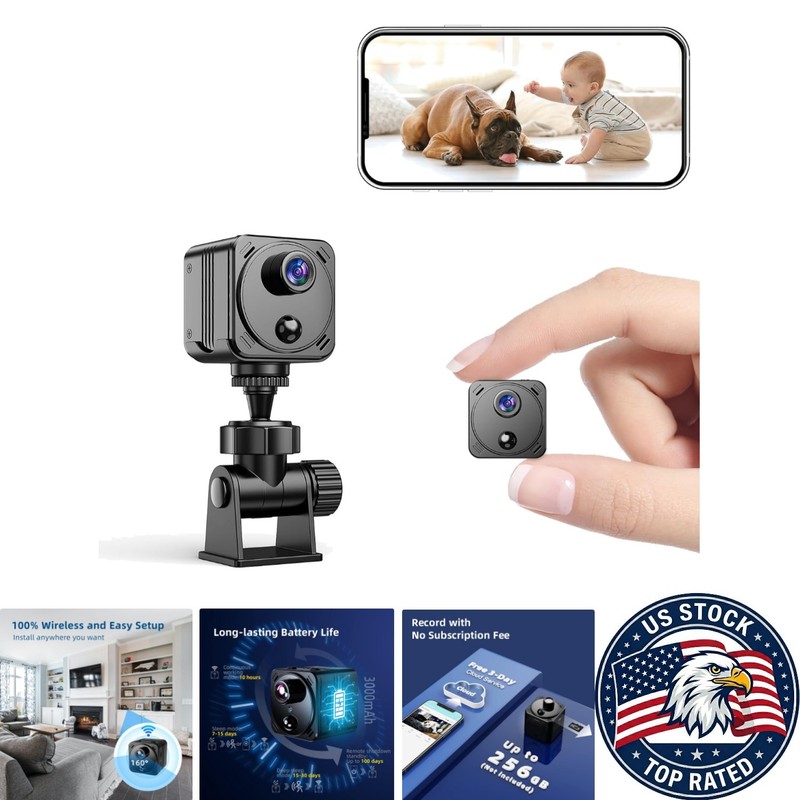 4K Wireless Security Camera with AI Human Detection & Night Vision - Indoor Use