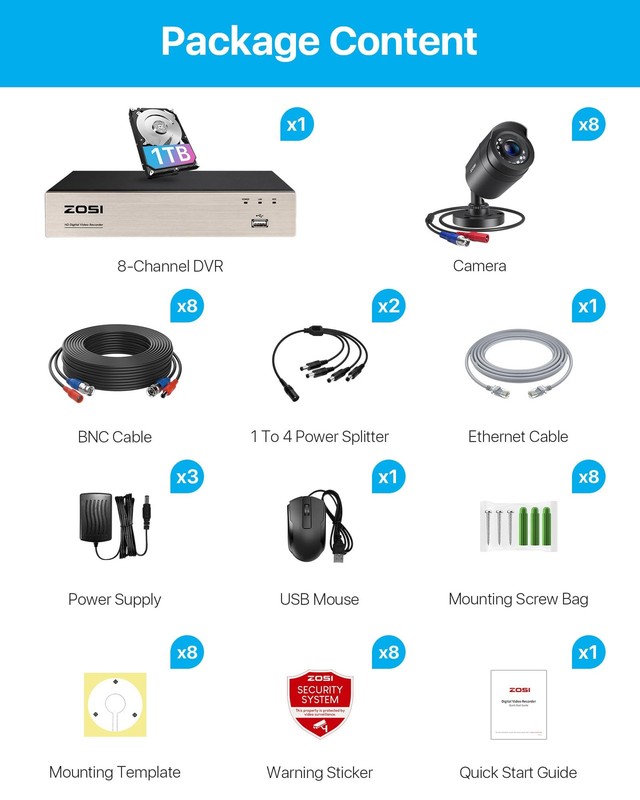 3K Lite 8CH Security Camera System Outdoor with 1TB Hard Drive,AI Human/Vehic... gallery