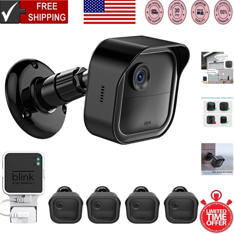 Premium 4-Pack Blink Outdoor Camera Mounts with Adjustable Weatherproof Housing