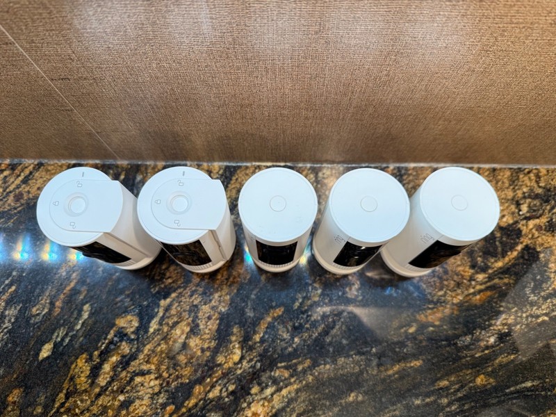 FIVE Ring Indoor Security Cameras – 3x 1st Gen & 2x 2nd Gen (w/power cables) gallery