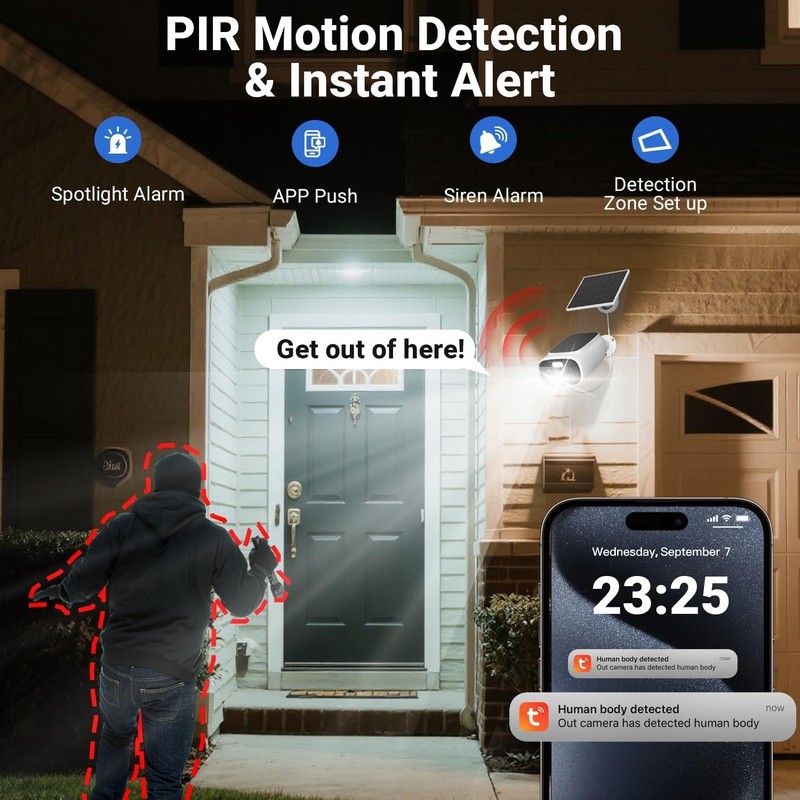 2K Security Cameras Wireless Outdoor 2.4GHz&5GHz Wi-Fi Continuous Power gallery