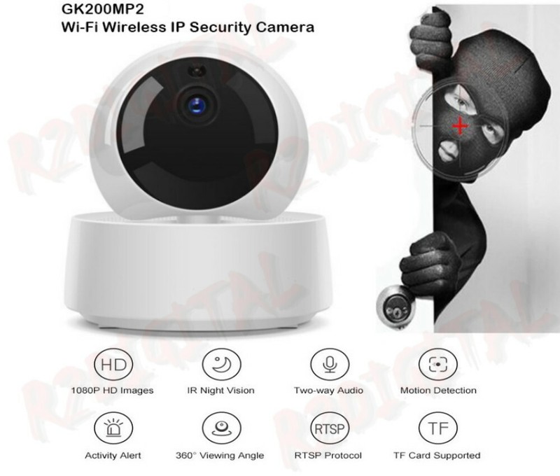 TELECAMERA IP CAMERA HD 1080p IPCAM 360° WIRELESS SORVEGLIANZA NOTTURNA WIFI LAN gallery