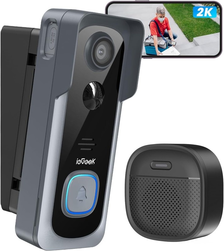 2K Wireless Doorbell Camera with 2-Way Audio & No Subscription, Alexa Compatible gallery