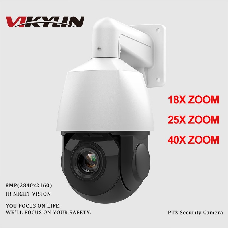 VIKYLIN 8MP 4K IR PTZ Camera Humen Auto Tracking 18X 25X 40X Zoom Optional CCTV