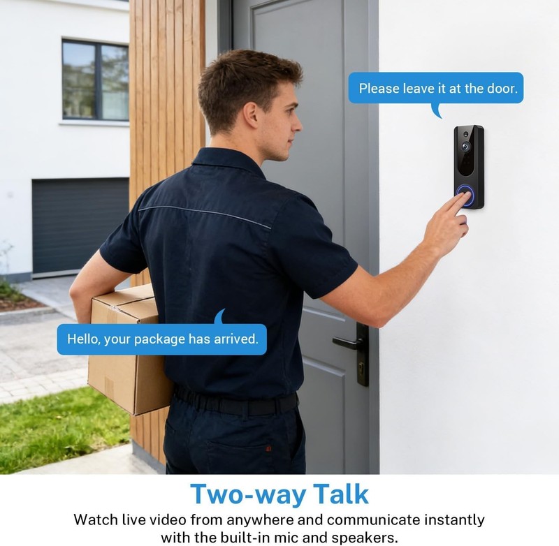 1080P Wi-Fi Doorbell Camera,Night Vision,2-Way Audio,Cloud Storage,Motion Detec gallery