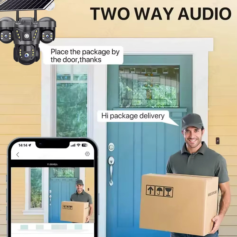 15MP Triple Lens PTZ 10X Zoom Solar Camera Outdoor Triple Screen 4G SIM Secure 3 gallery