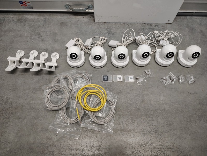 Amcrest IP2M-841W 1080p Wi-Fi PTZ Indoor IP Camera White Lot 6 Power Adapters
