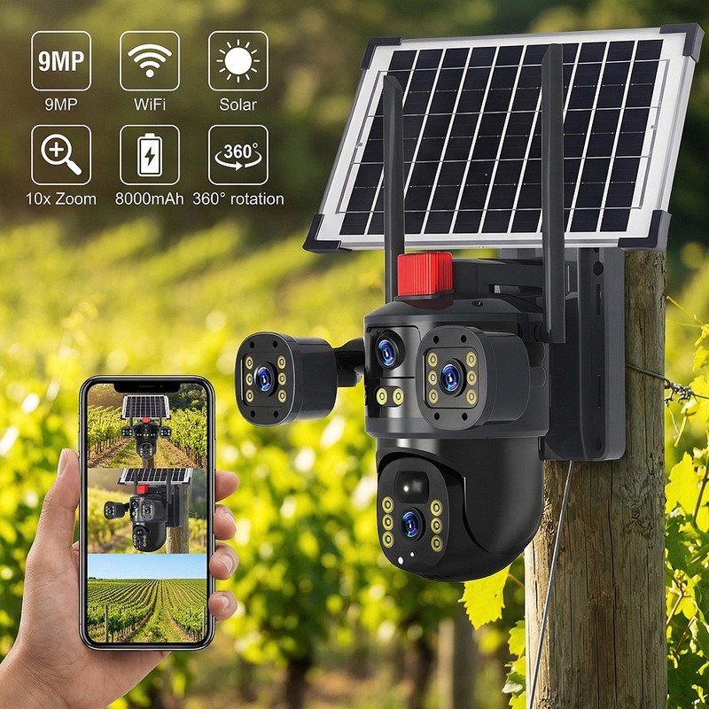 Camara De Seguridad Solar Inalambricas Para Exterior Con Vision Nocturna y Audio gallery