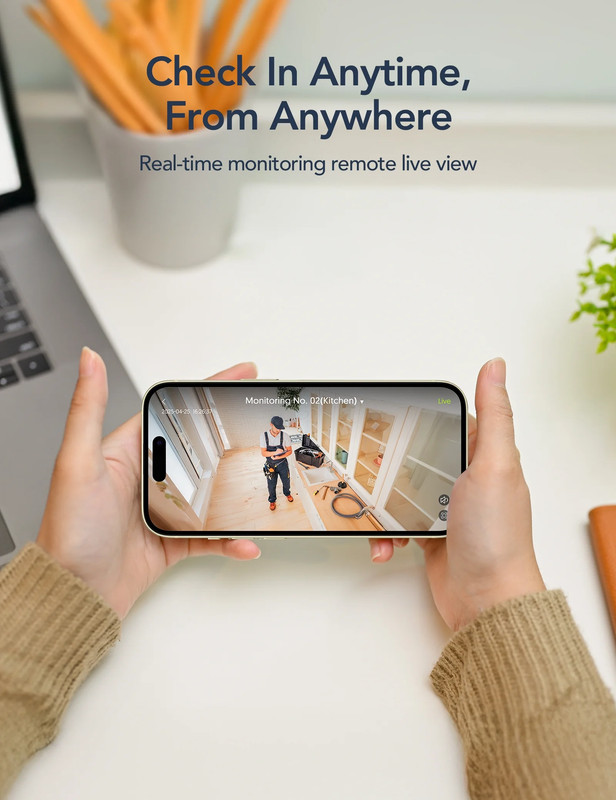 Indoor Security Camera, 1080P Wifi Home Camera with 2-Way Audio, Motion Alerts, gallery